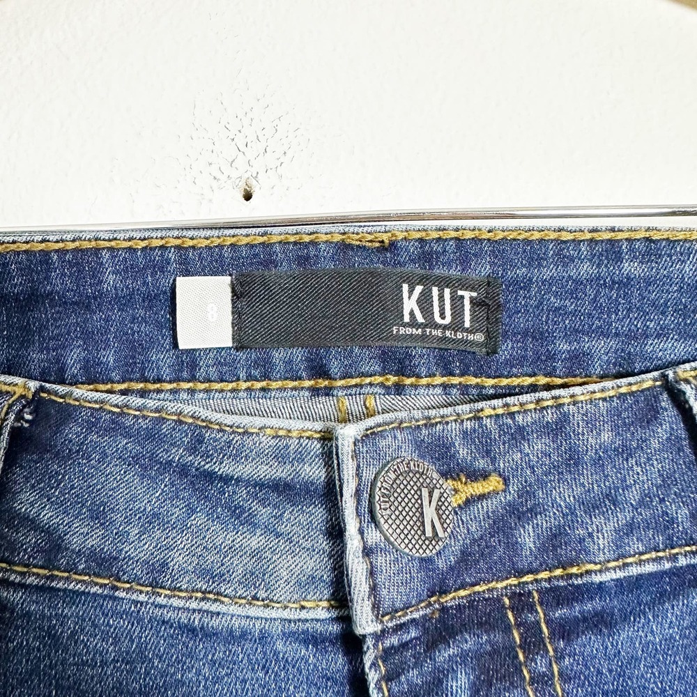 Kut from the Kloth Jeans Snake Print Side Stripe Ankle Skinny sz 8 - Picture 5 of 9